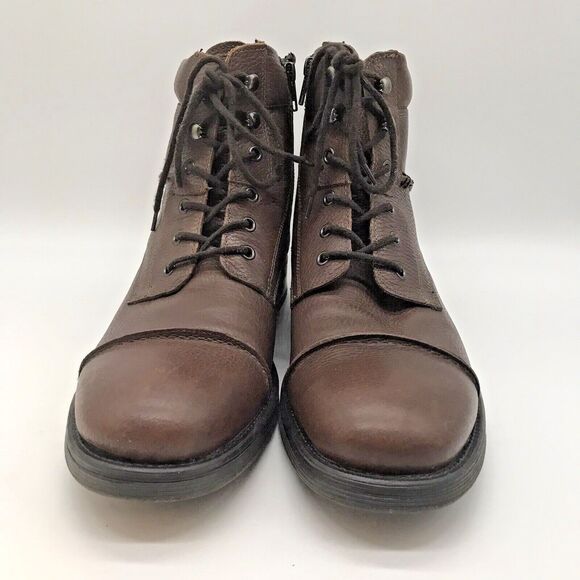 Alfani Lion 8046 Pebbled Brown Leather Lace-Up Fashion Boots Men\'s 10.5M Shoes main image 8